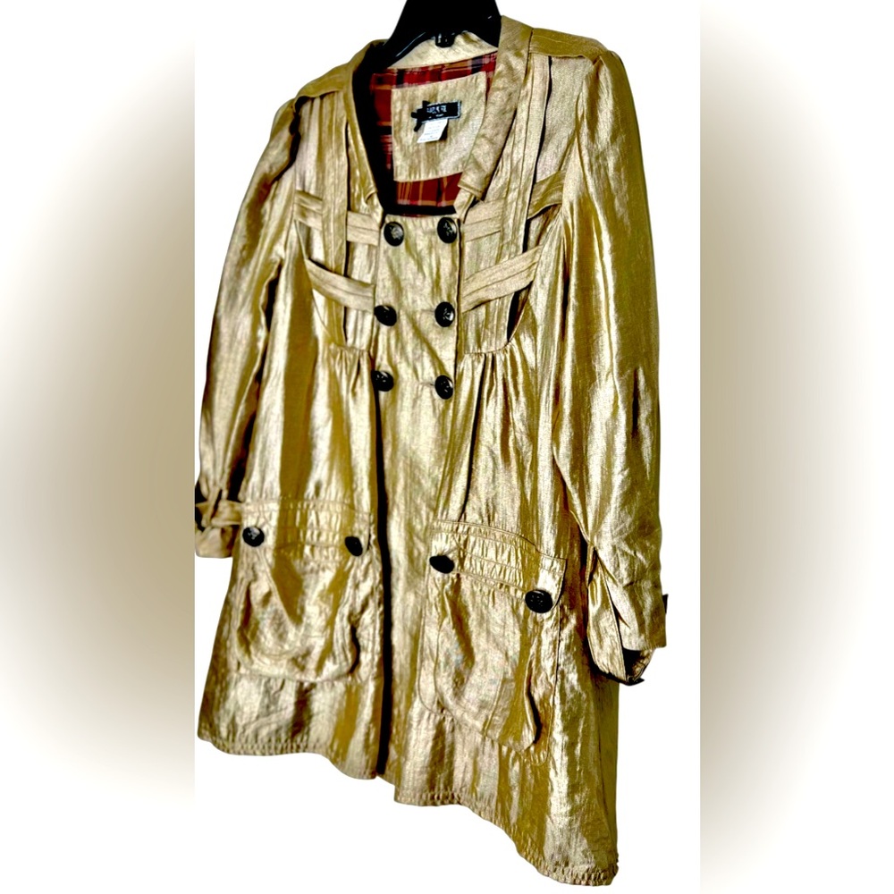 🤩 NEW LISTING! Fumblin Foe Women’s Coquette Gold Victorian Dress/Jacket Sz M EUC - Picture 3 of 9